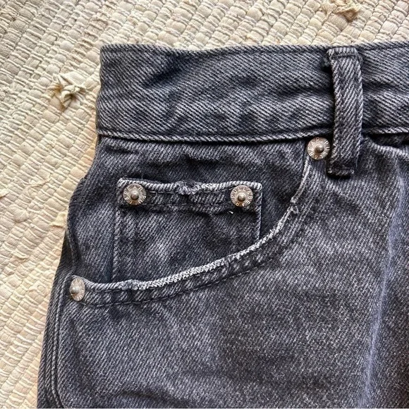 PULL & BEAR Black Distressed Frayed Denim Shorts - Picture 5 of 8